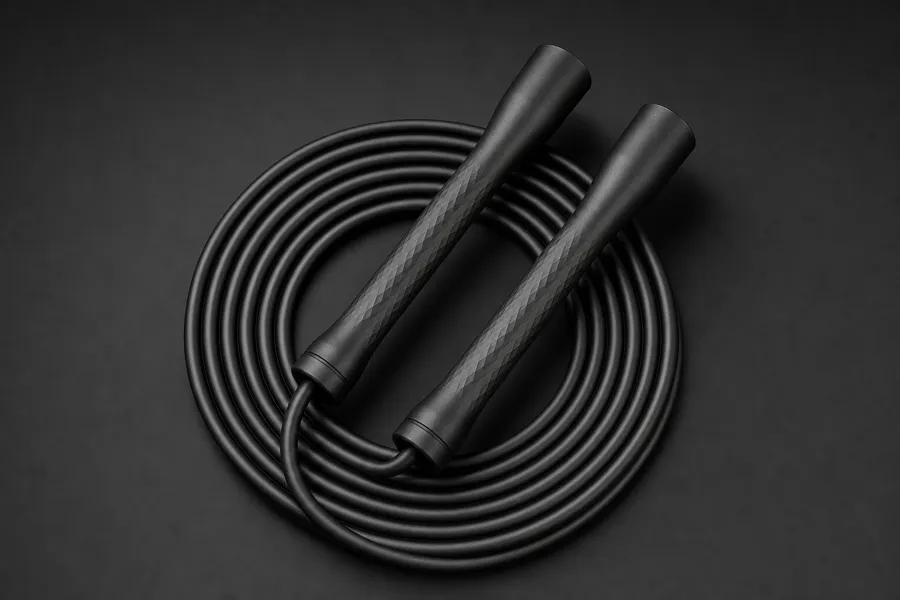 Full packshot of the Ironpace Dual Cable weighted jump rope with carry case